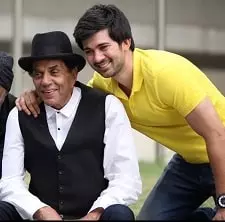 karan deol with grandfather dharmendra