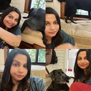 shaheen bhatt with her pet dog luna