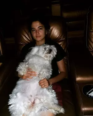 Aaliyah Qureishi with her pet dog