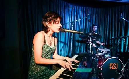 Aditi Dot Saigal playing piano