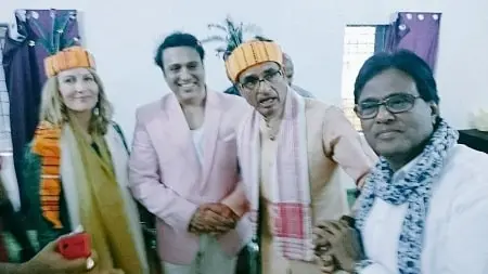 suzanne bernert with govinda in narmada seva yatra