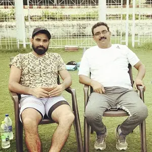 Mohammed Shami with coach Badruddin Siddique