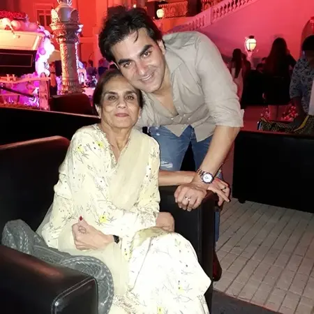 arbaaz khan with mother sushila charak