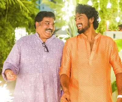 roshan kanakala with father rajeev kanakala