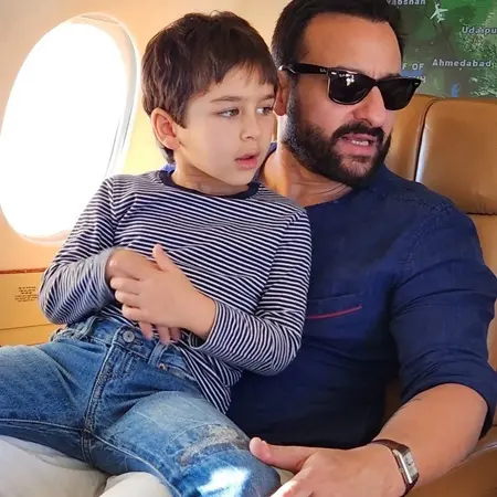 taimur ali khan with father saif ali khan