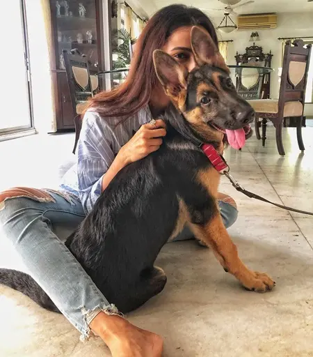namrata sheth with her pet dog