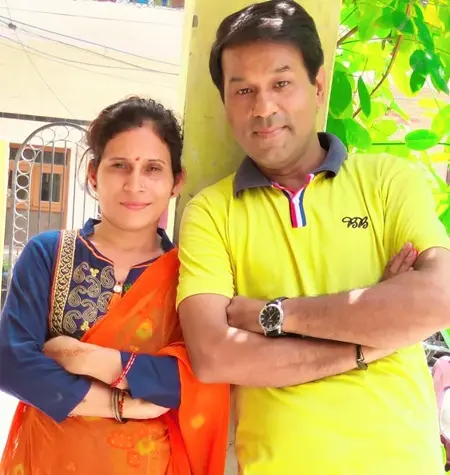 pannu gusain with wife rekha gusain