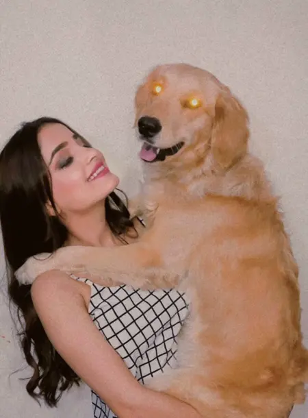 Veronica Talreja with her pet dog