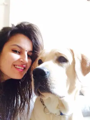 priyanka bassi with her pet dog