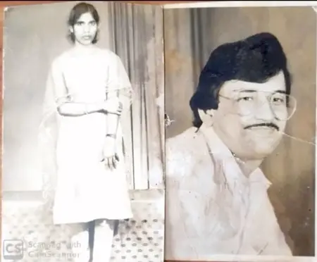 Shobhanath Pandey and wife Vidya Pandey in younger days