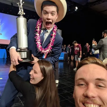 conor sherry with his award