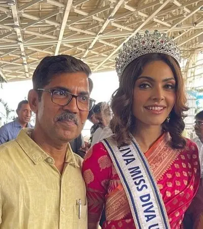 divita rai with father dilip rai