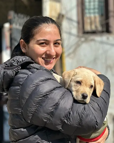judoka priya sharma with her pet dog