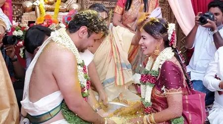 wedding picture of sushruthi krishna and bhargav errangi