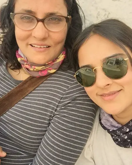 angira dhar with her mother suchitra dhar