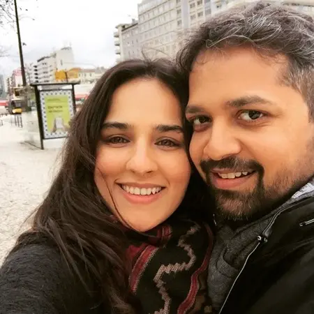 angira dhar with husband anand tiwari