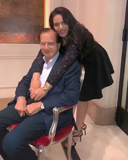 trishala dutt with grandfather kailash sharma