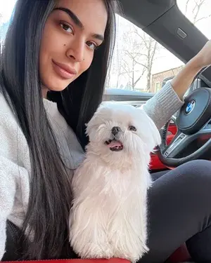 trishala dutt with her pet dog