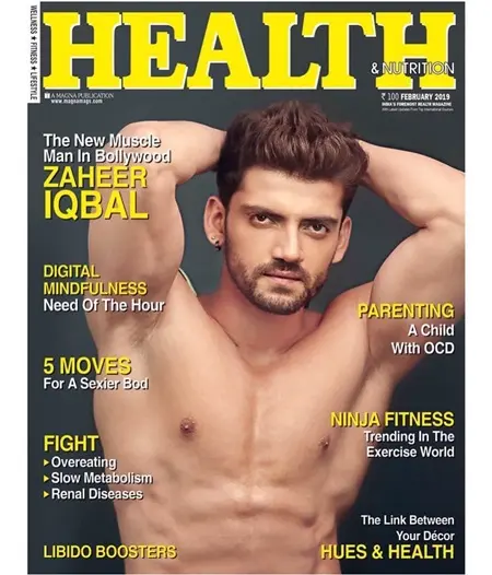 zaheer iqbal on cover of health and nutrition magazine